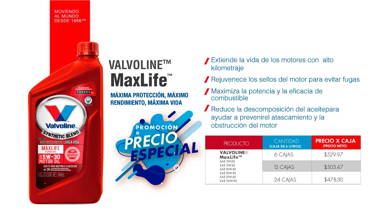 Promocion VALVOLINE™ PREMIUM PROTECTION™ FULL SYNTHETIC