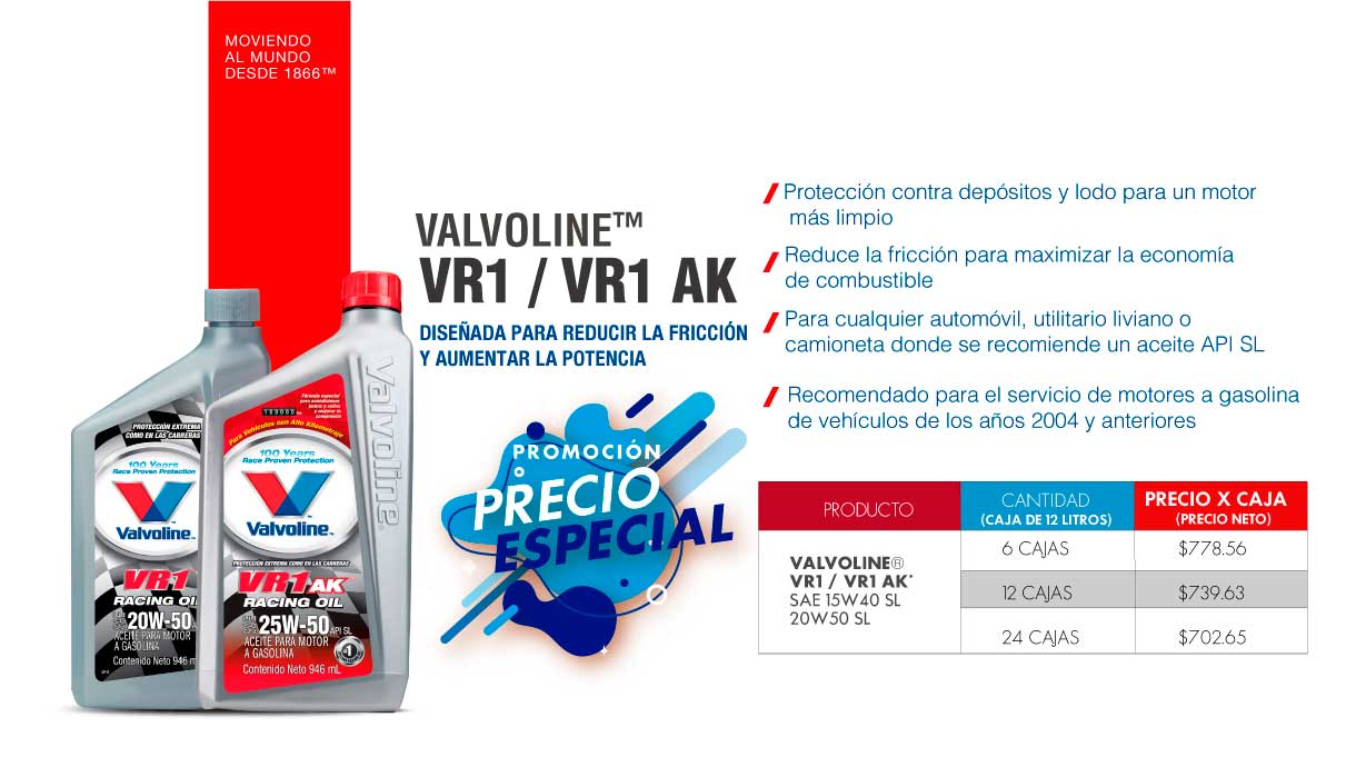Promocion VALVOLINE™ PREMIUM PROTECTION™ FULL SYNTHETIC